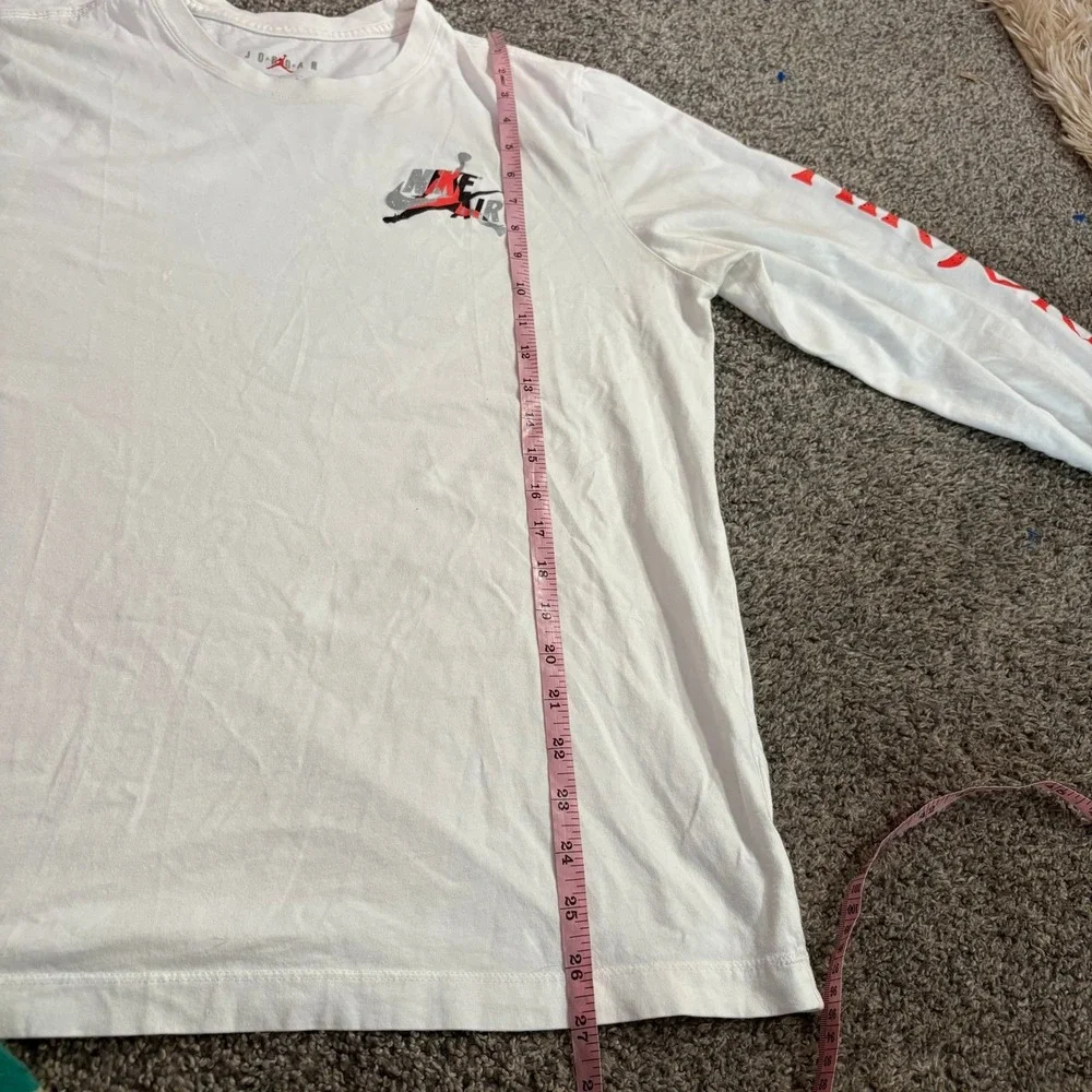 Jordan Long Sleeve T-Shirt Mens Large White Graphic Jumpman Nike Air Logo Tee